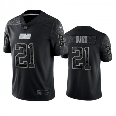 Maillot Cleveland Browns Denzel Ward 21 Noir Reflective Limited - Homme